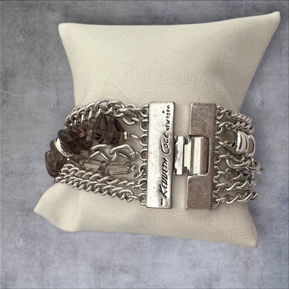 Kenneth Cole silver tone beaded bracelet - Picture 2 of 4